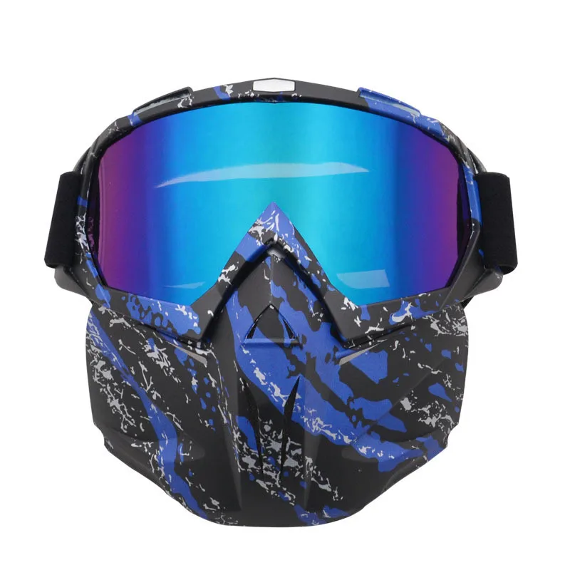 Zimowe wiatroszczelne okulary narciarskie UV400 z odpinaną maską przeciwmgielne narciarstwo Snowboard gogle Outdoor skuter śnieżny okulary