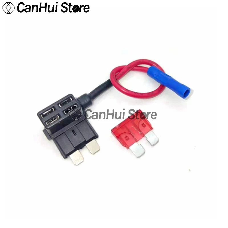 12V Mini Small Medium Size Car Fuse Holder Add-a-circuit TAP Adapter with 10A Standard ATM Blade Fuse Take Electrical Appliances