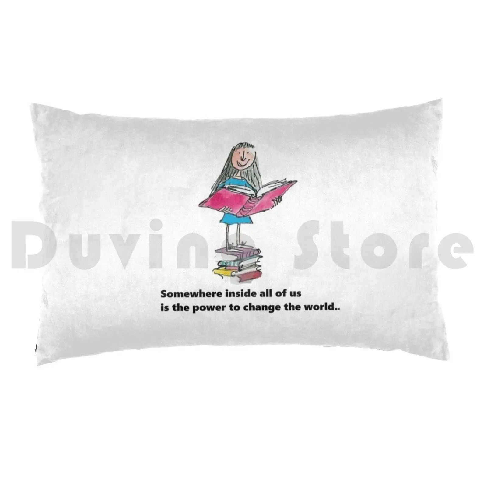 Matilda Bookworm Pillow Case 20*30 Inch Books Reading Bookish Book Love Bookworm Book Dragon Bibliophile Book