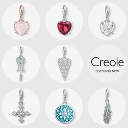 Crystal Heart Dreamcatcher Infinity Cross Mandala Flower Blue Feather Charm Pendant,2019 Jewelry Trendy 925 Sterling Silver Gift