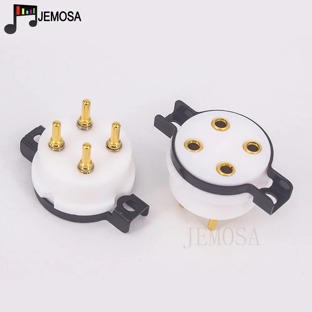 EIZZ PTFE 4PIN Tube Socket Valve Base For Western Electric WE101D 205D 216 Vacuum Tube Amplifier Audio Vintage HIFI