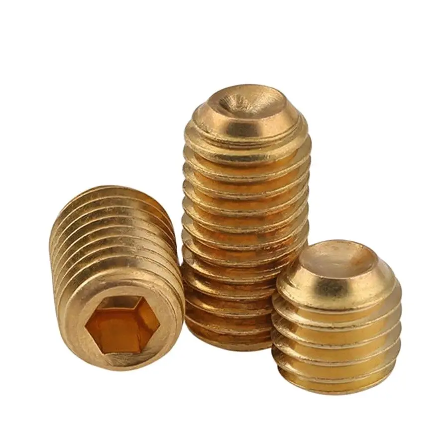 M8 M10 DIN916 무두볼트 Brass Hexagon Socket винтоверт Set Screws With Cup Point 50pcs/lot