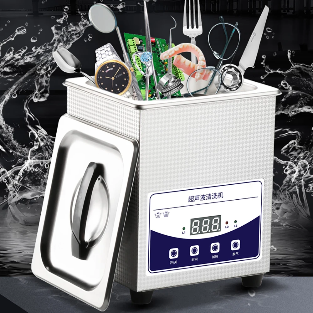 

2L 80W Digital Jewelry Ultrasonic Cleaner Household Ultrasonic Cleaner for Glass Jewelry Shaver PCB Cleaning Machine