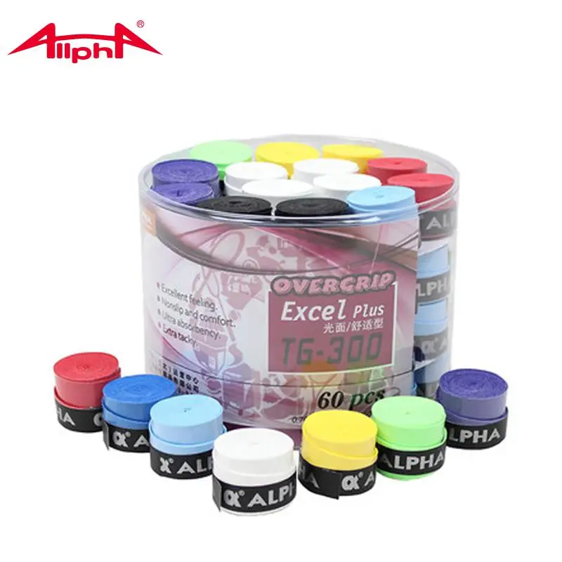 Alpha 60PCS Tennis Racket Overgrip Stick Sport Grips Soft Sweatband Sweat  Badminton Tape Tennis Accessories