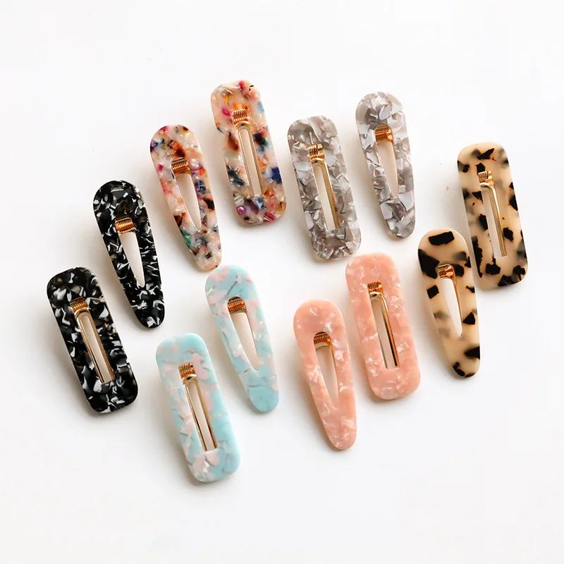 New Arrival Korean Trendy Acrylic Hair Clips For Women Elegant Hairpin Colorful Hollow Out Barrettes Hair Accessories Hot Sale