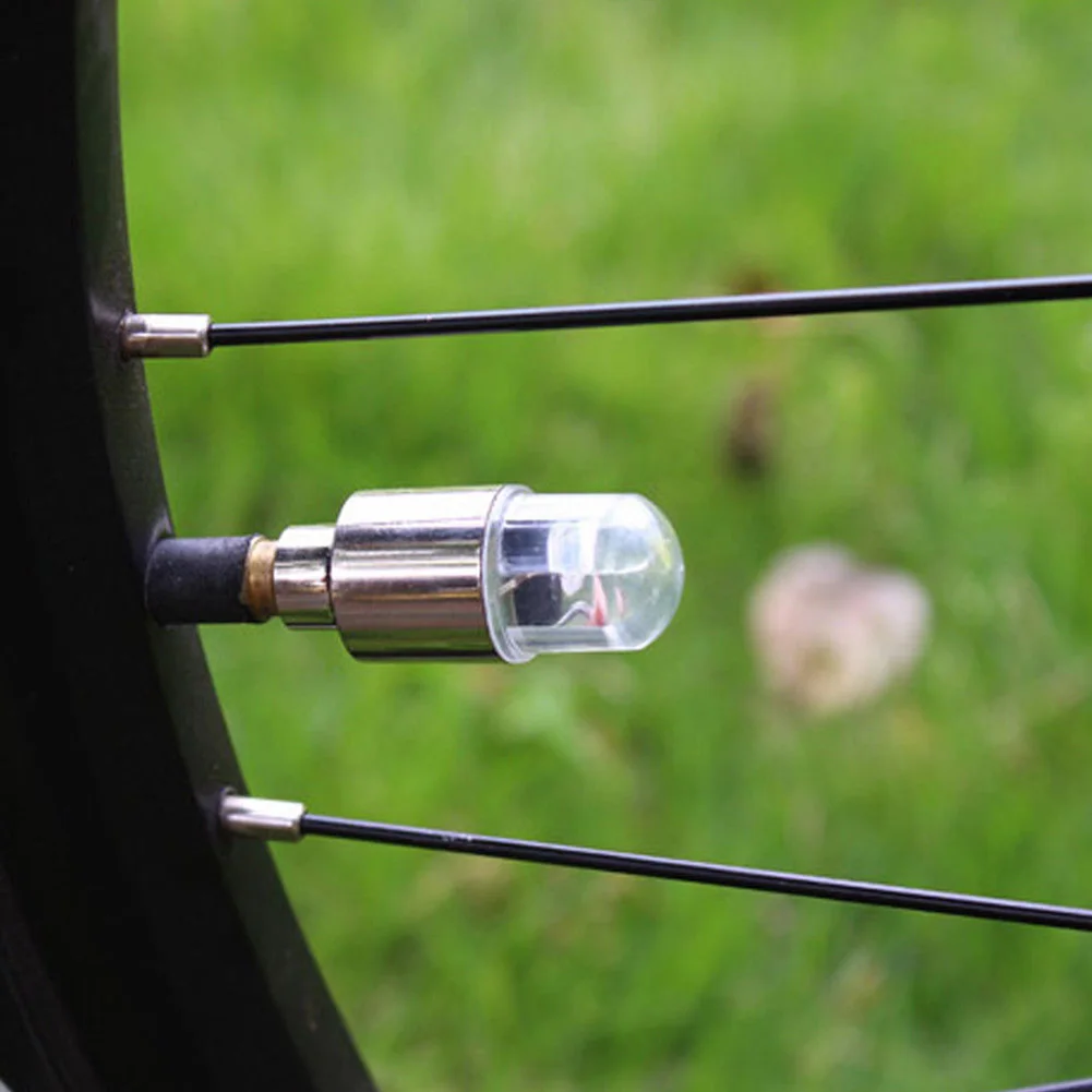 Neon LED The New Cool Bike Tire Wheel LED Lights Gas Nozzle Lamp Comes With Battery Cycle Light Reflector