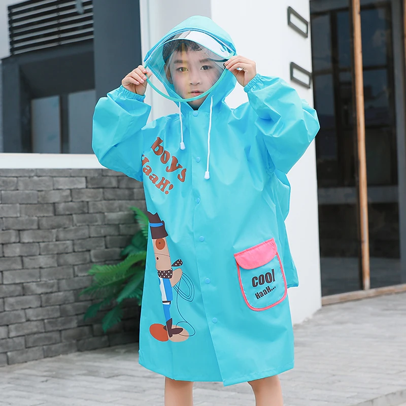 

Children's Raincoat Baby Kindergarten Boys and Girls with Space for Schoolbag Children's Student Poncho Waterproof Rain Coat