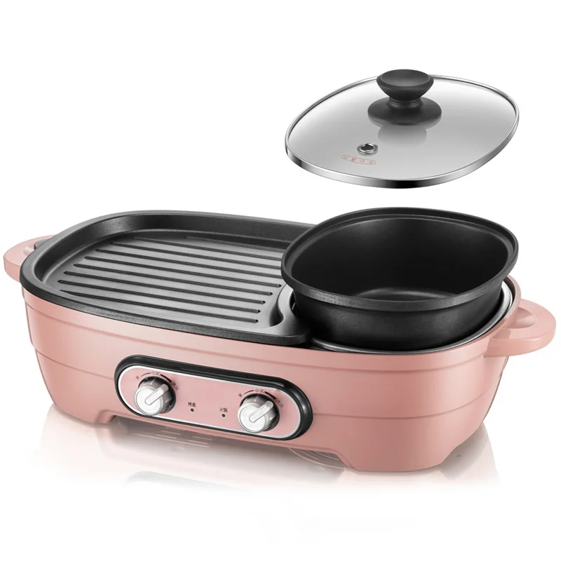 

Household Non-stick Barbecue Pan Electric Grill Hot Pot Machine Electric Grill Pot Temperature Adjustable Griddle