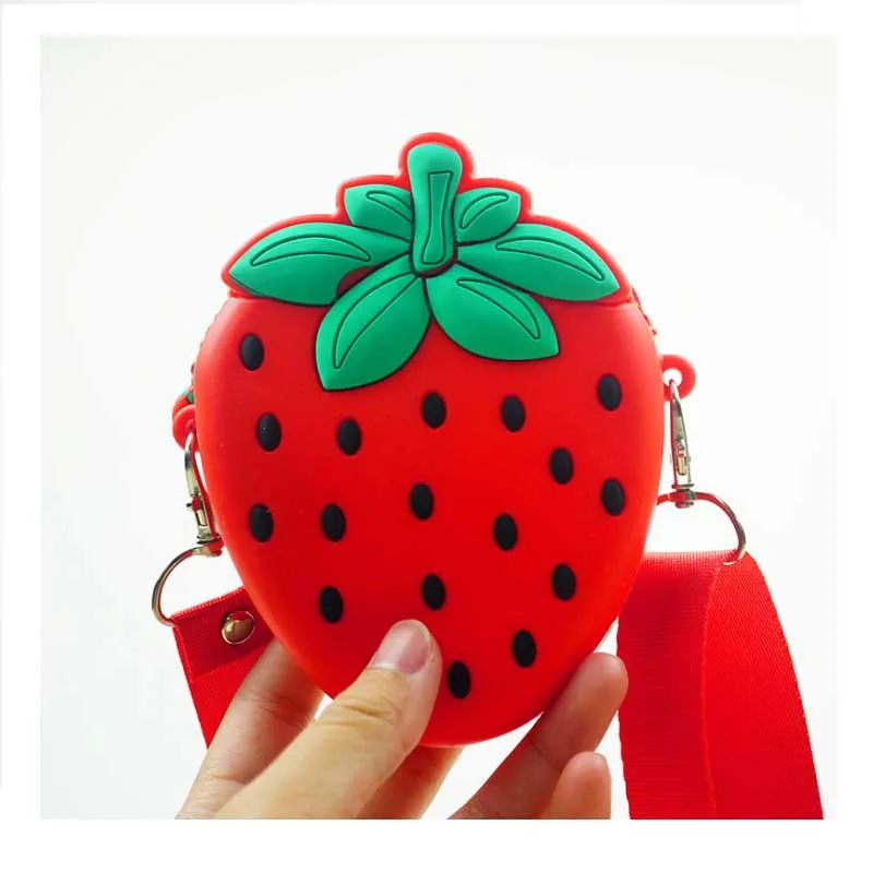 Silicone Lovely Avocado Crossbody Coin Bag Kid Toddler Children Shoulder Handbag Adjustable Strap Holiday Travel Pocket Pack