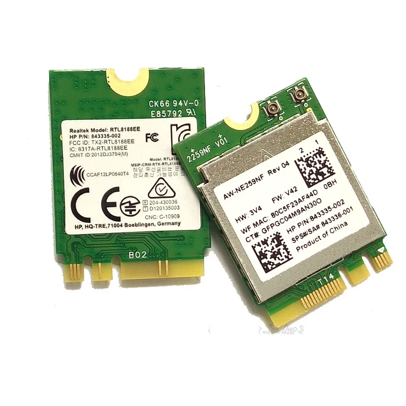 SSEA Wireless RTL8188EE NGFF M.2 Wi-Fi Network Card 802.11b/g/n For HP SPS 843336-001