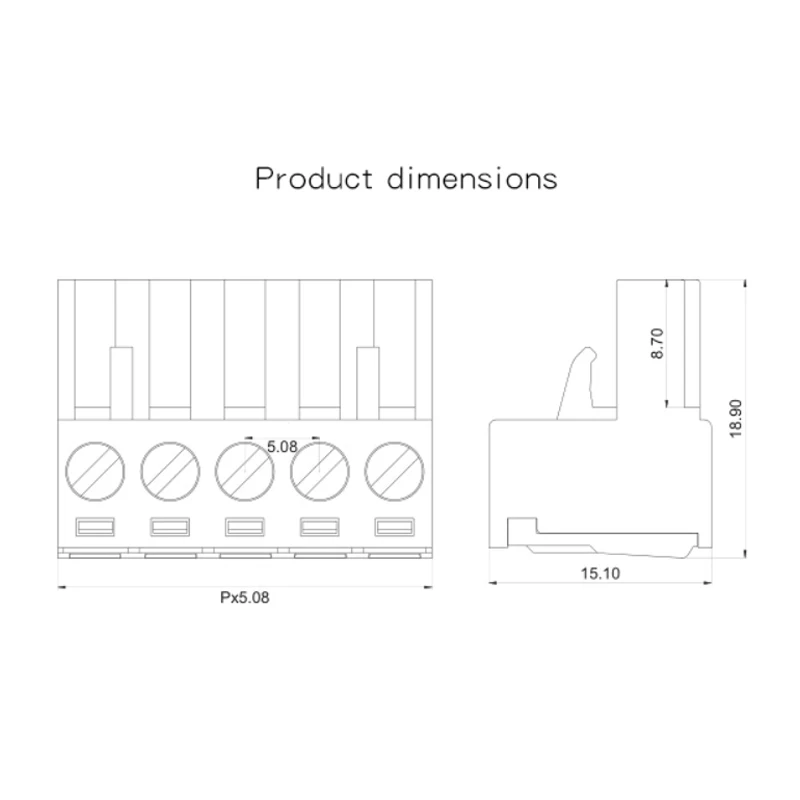 (10 Pieces) KF2EDGK 5.08 - 2P ~ 12P Pluggable Connector Terminal Block 5.08mm Spacing 2EDGK 15EDGK