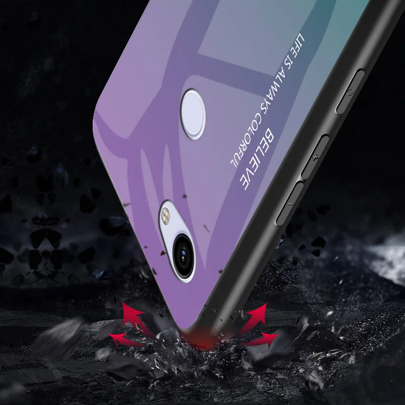 For Google Pixel 2 3 XL Case Colored Tempered Glass Gradient Back Cover Hard Case for Google Pixel 3A XL Pixel 3 3A