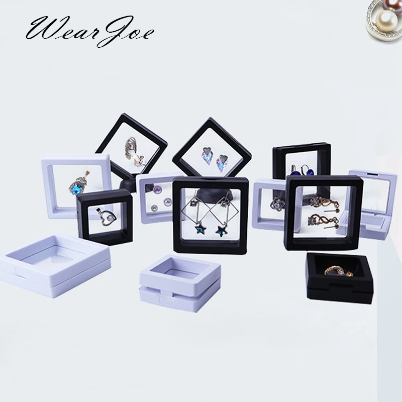 Jewelry Ring Earring Display Stand Box PE Film Pendant Holder Coin Badge Medal Storage Loose Diamond Gem Stone Presentation Case