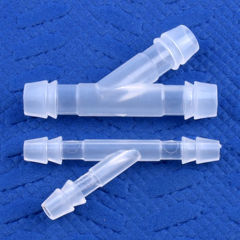 5~200Pcs 4~18mm Food Grade Plastic Oblique Y-Type Tee Connector Aquarium Tank Air Pump Gas Diverter Irrigation Pagoda Hose Joint