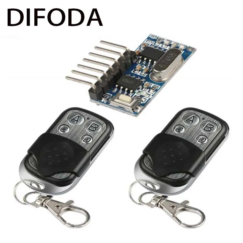 DOIFODA 433Mhz 4 CH Wireless Remote Control Switch Learning Code Button Receiver Transmitter Fob Key For Module KitDIFODA