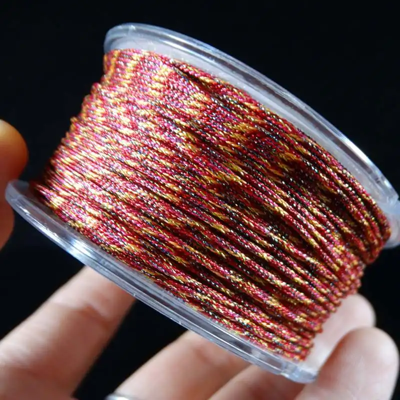About 1mm Add gold colorful jade thread Multicoloured line Cotton nylon line DIY Knit bracelet thread inelasticity cord