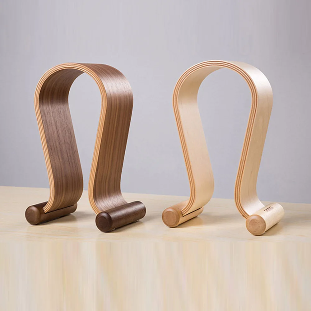 U Shape Wooden Headphone Stand Universal Headphone Table Display Stand Hanging Rack Bracket