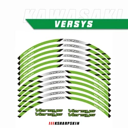 12 Strips Motorcycle Reflective decals Wheels Moto Rim Stickers decoration protection rim sticker For Kawasaki VERSYS versys650