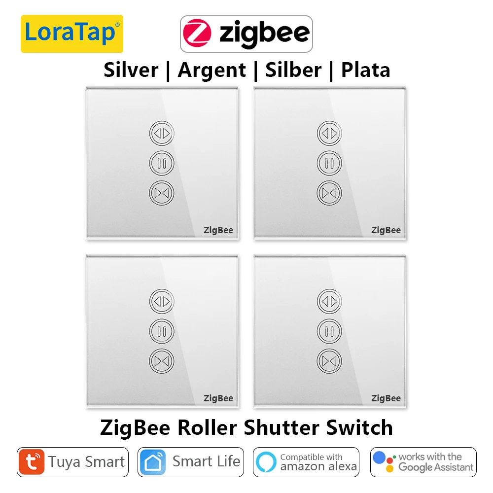 Tuya Smart Life ZigBee 3.0 Sliver Curtain Blind Switch for Roller Shutter Electric motor Google Home Alexa Echo Voice Control