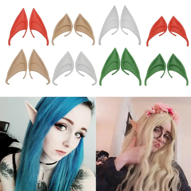 1 paio Halloween Party Elven Elf Ears Anime Fairy cosplay Costumes Vampire Latex