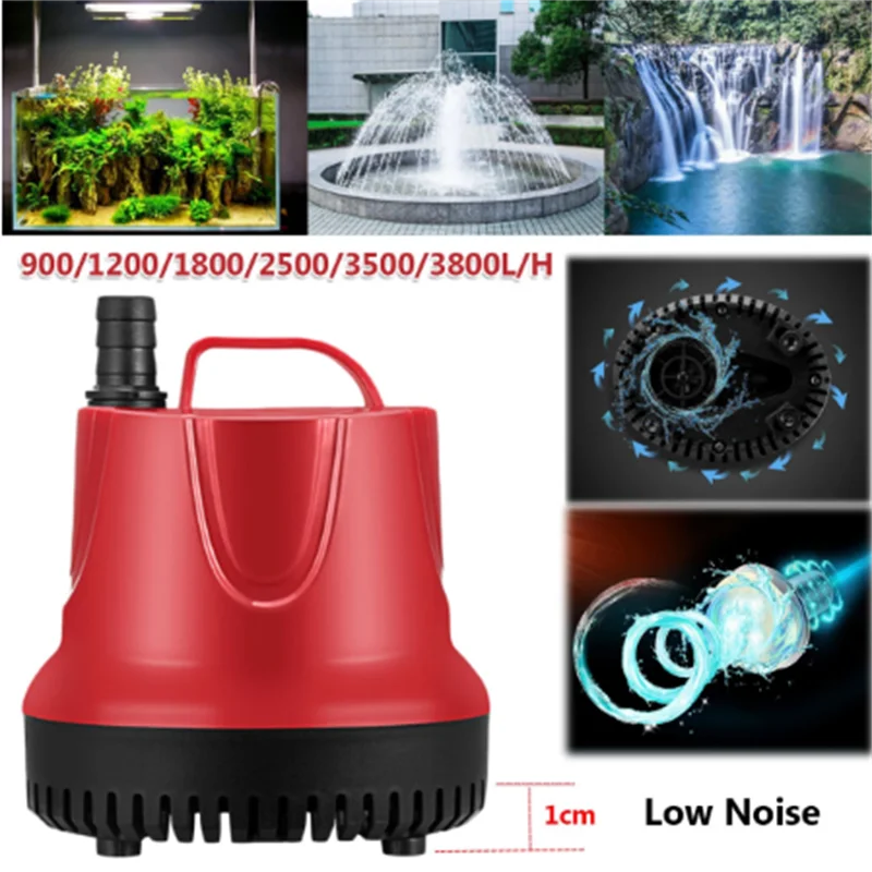 10W/ 15W/ 30W/ 45W/ 60W/ 80W 50Hz Water Pump Fish Tank Submersible  Ultra-Quiet  Pump  Fountain Aquarium Pond Spout Feature Pump