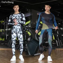 Winter Indoor Thermal Underwear Long-Sleeved Compression Shirt Quick-Drying Fitness Sports Shirt Warm Basic Layer Leggings Men