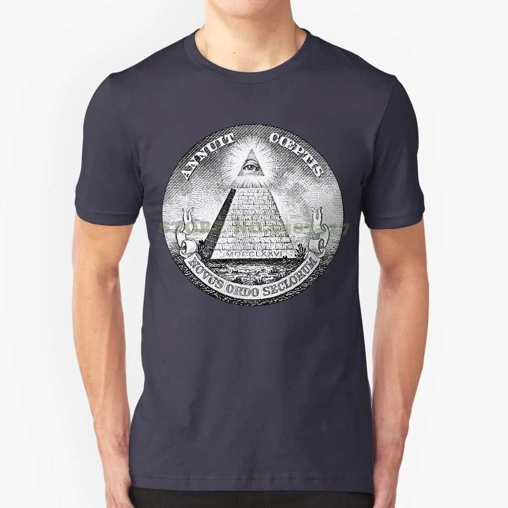 Annuit Coeptis Novus Ordo Seclorum T Shirt Top Eye Gift Pyramid Illuminati Tops O-Neck Shirts