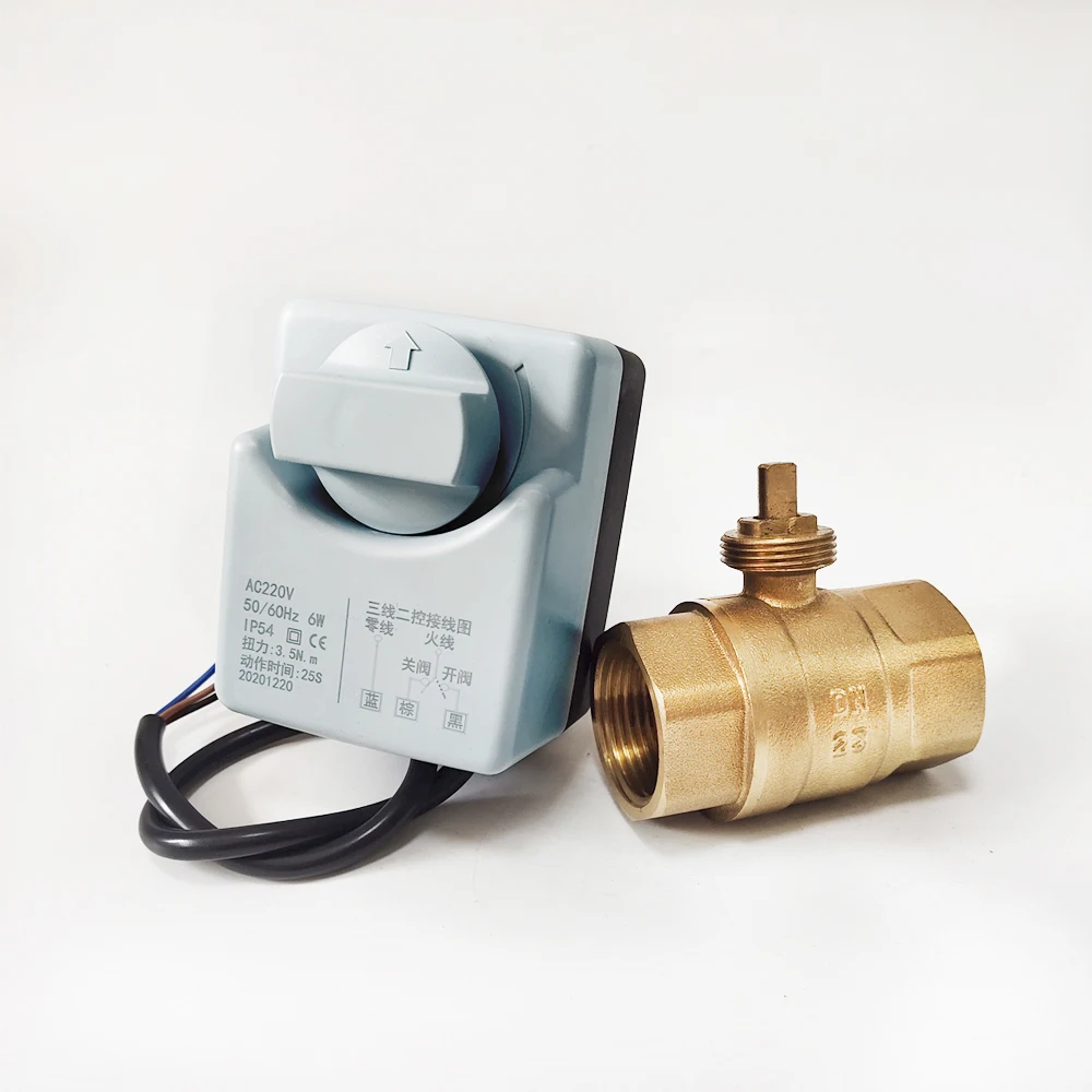 220V Full Port Electric Water valve brass 1