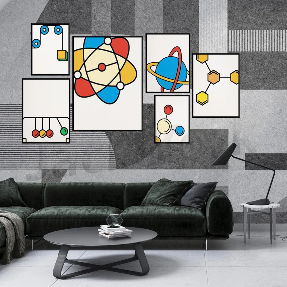 General Science Gallery Wall - Classroom Decor, high school, middle school, science art, physics, chemistry, mechanics