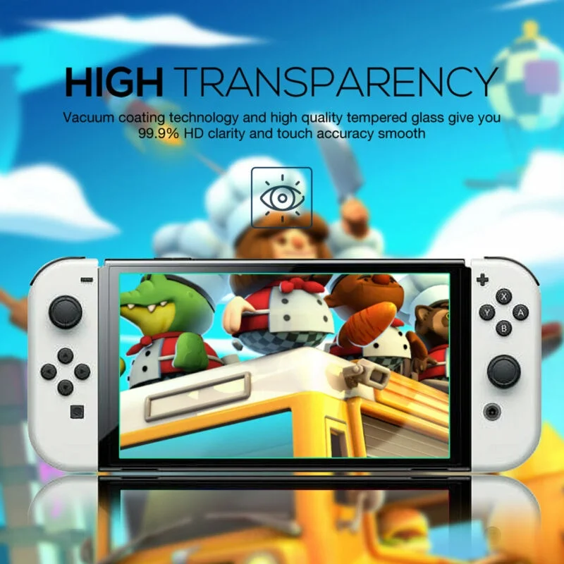 Kit de accesorios de juego Oled para Nintendo Switch, estuche de transporte de almacenamiento anticaída, película suave nanómetro templado Oled