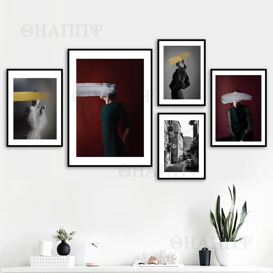 Mode Mädchen Wand Kunst Leinwand Malerei Vogue Modell Poster Nordic Druck Für Wohnzimmer Kleidung Shop Studio Wohnkultur Ungerahmt