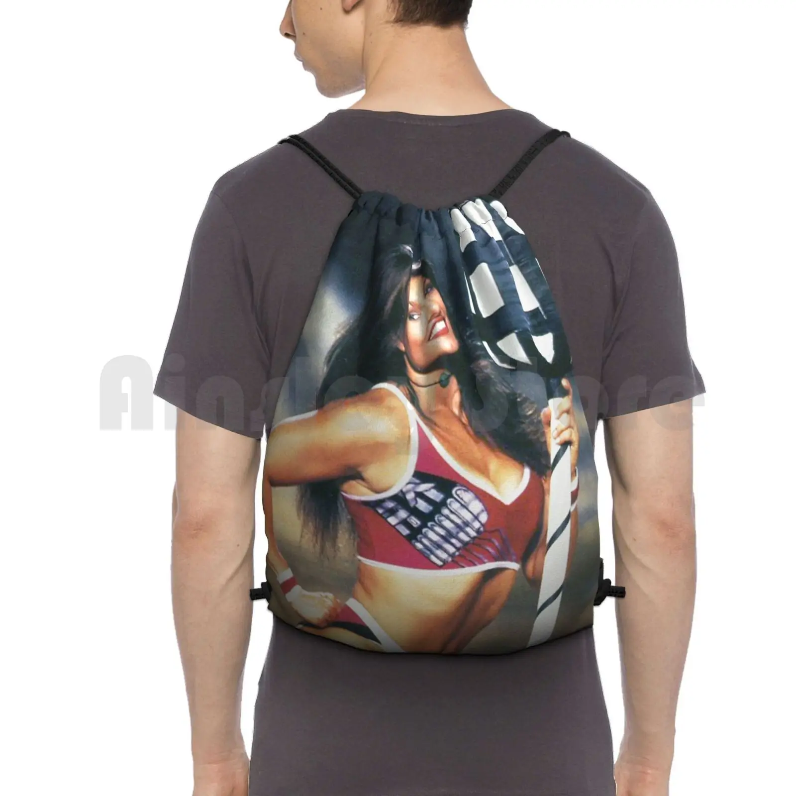 Retro Gladiators Jet With Pugil Sticks Backpack Drawstring Bag Riding Climbing Gym Bag Game Show Sports Itv Ulrika Jonson