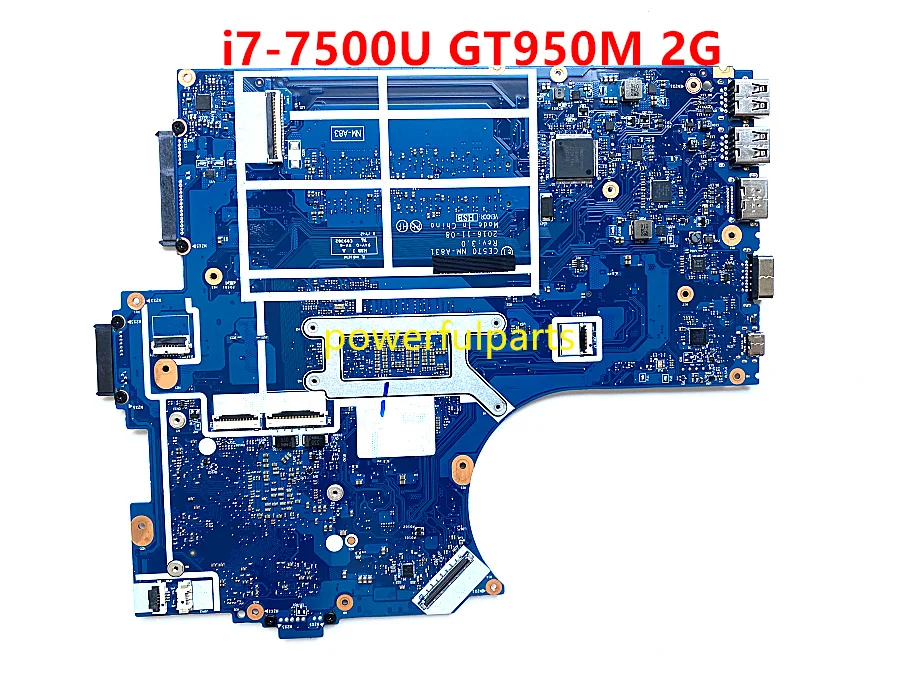 Working Good For Thinkpad E570 Laptop Motherboard With i7-7500 Cpu+ GTX950M 2G graphic 01HW730 CE570 NM-A831 Tested Ok