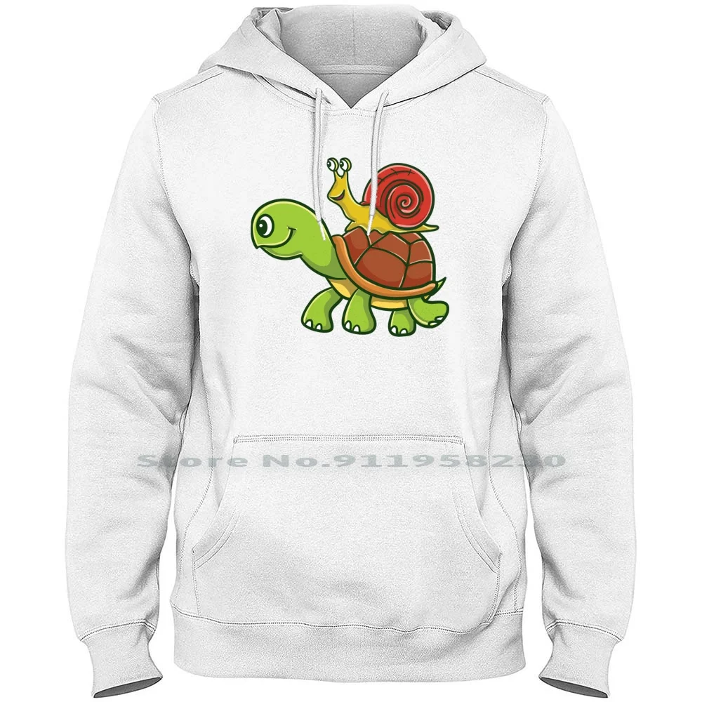 

Snail Riding A Turtle For Turtle Lover Hoodie Sweater Cotton Cartoon Turtle Riding Snail Movie Lover Comic Tage Over Nail Love