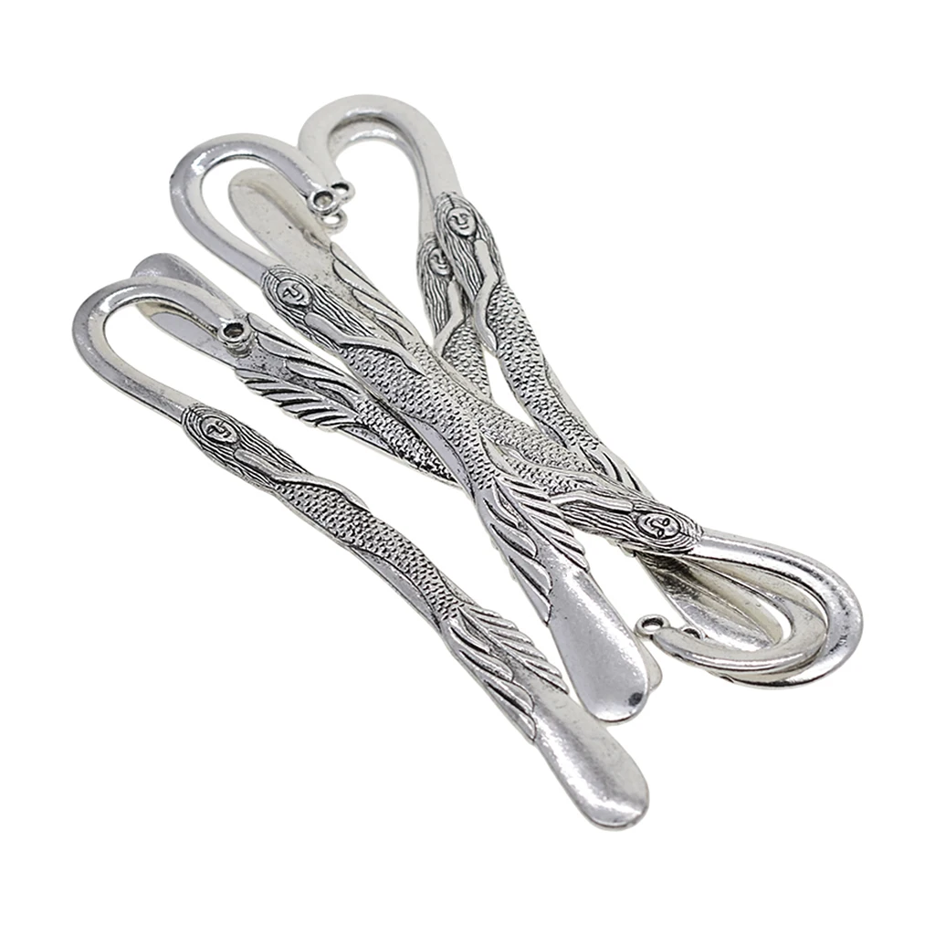 6Pcs 120mm Tibetan Silver Color Fairy Mermaid Alloy Bookmarks With Loop DIY Making