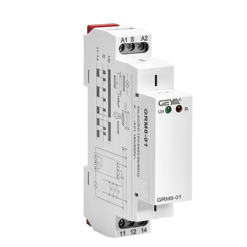 Din Rail Electronic Latching Relay Memory Relay SPDT 16A Step Relay AC230V OR AC/DC12-240V  Impulse Relay GRM8