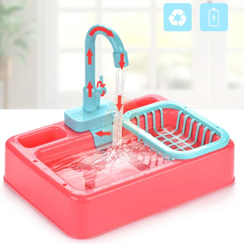 Kitchen Toy Plastic Dish Wash Sink Set Children Simulation Pretend Role Play Housework Kit Early Educational Toys For Children