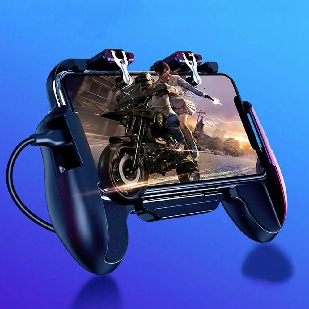 H5 Hand Grip Mobile Phone Gamepad Mobile Phone Joystick Hand Grip Fire Aim Key With Cooling Fan for Mobile Phone PUBG