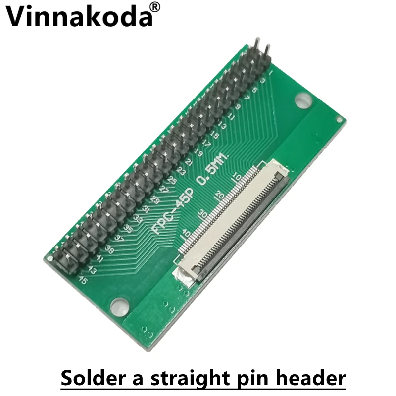 Carte adaptateur FDavid/FPC 0.5MM-45P à 2.54MM soudée, connecteur rabattable 0.5MM-45P, têtes de broches droites et coudées soudées, 2 pièces