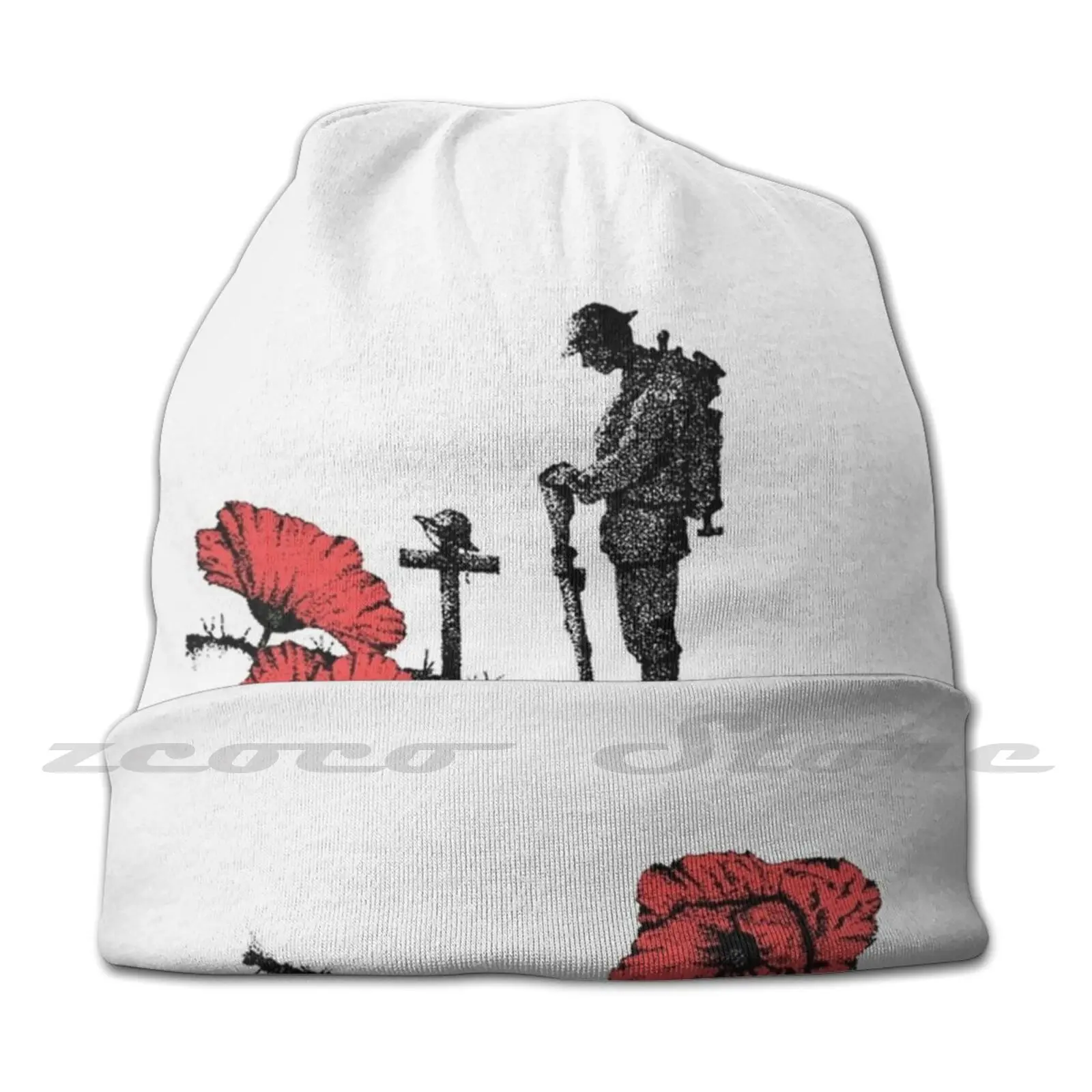 Lest We Forget-Poppy Day Knit Hat Hedging Cap Soft Elasticity Outdoor Sports Leisure Lest We Forget Poppy Day Anzac Day