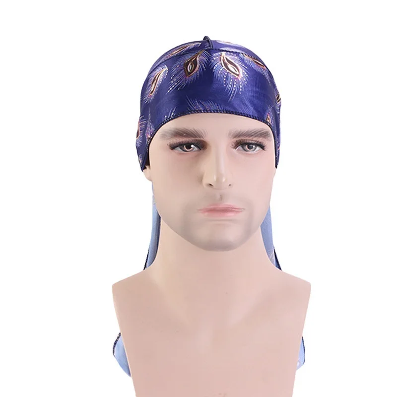 Wholesale Customization Chinese Style Printing Silk Durag Bandana Headwear Durag Cap