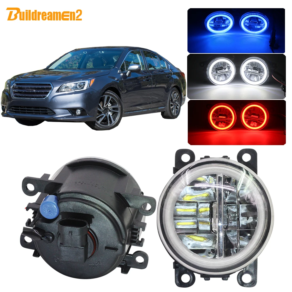 

Buildreamen2 Car 4000LM LED Fog Light Angel Eye Daytime Running Light DRL 12V For Subaru Legacy 2013 2014 2015 2016 2017 2018