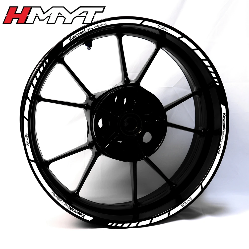 Apply to Kawasaki motorcycle hub sticker refit 17 inch front and rear wheels waterproof reflective edge creative Decal