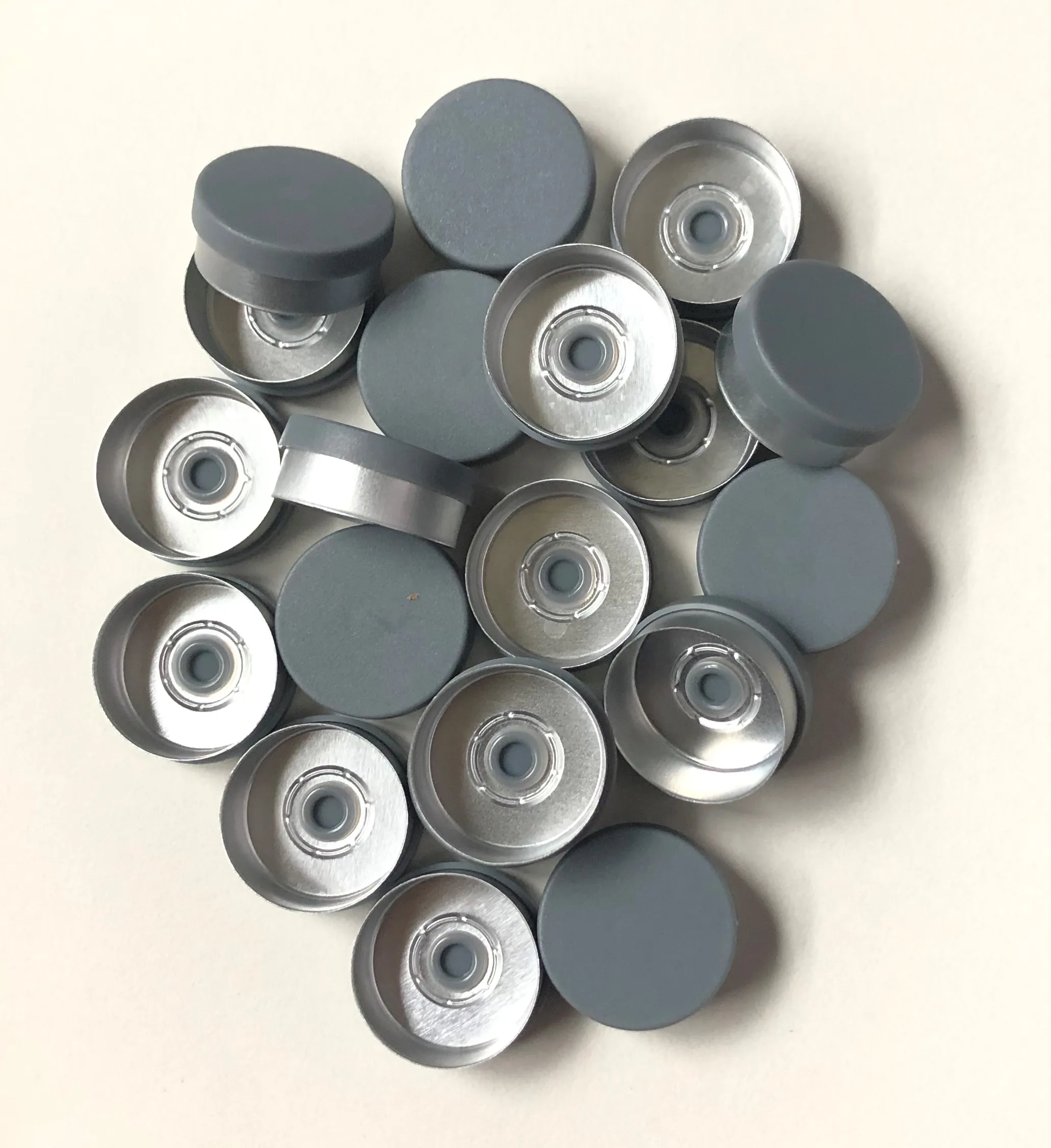 500pcs 20mm Color options Aluminum Plastic Cap Glass Vial Caps Seal Tear off Cap Aluminium tops for crimp glass vial