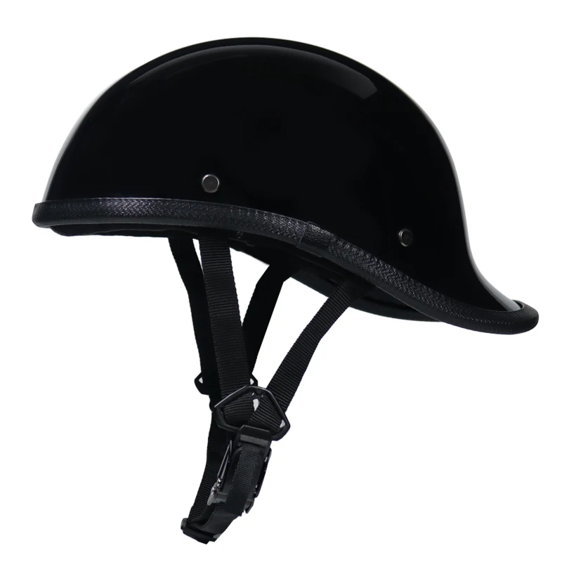 half face motorcycle helmet light weight cap style Fiberglass shell DD ring buckle retro vintage helmet