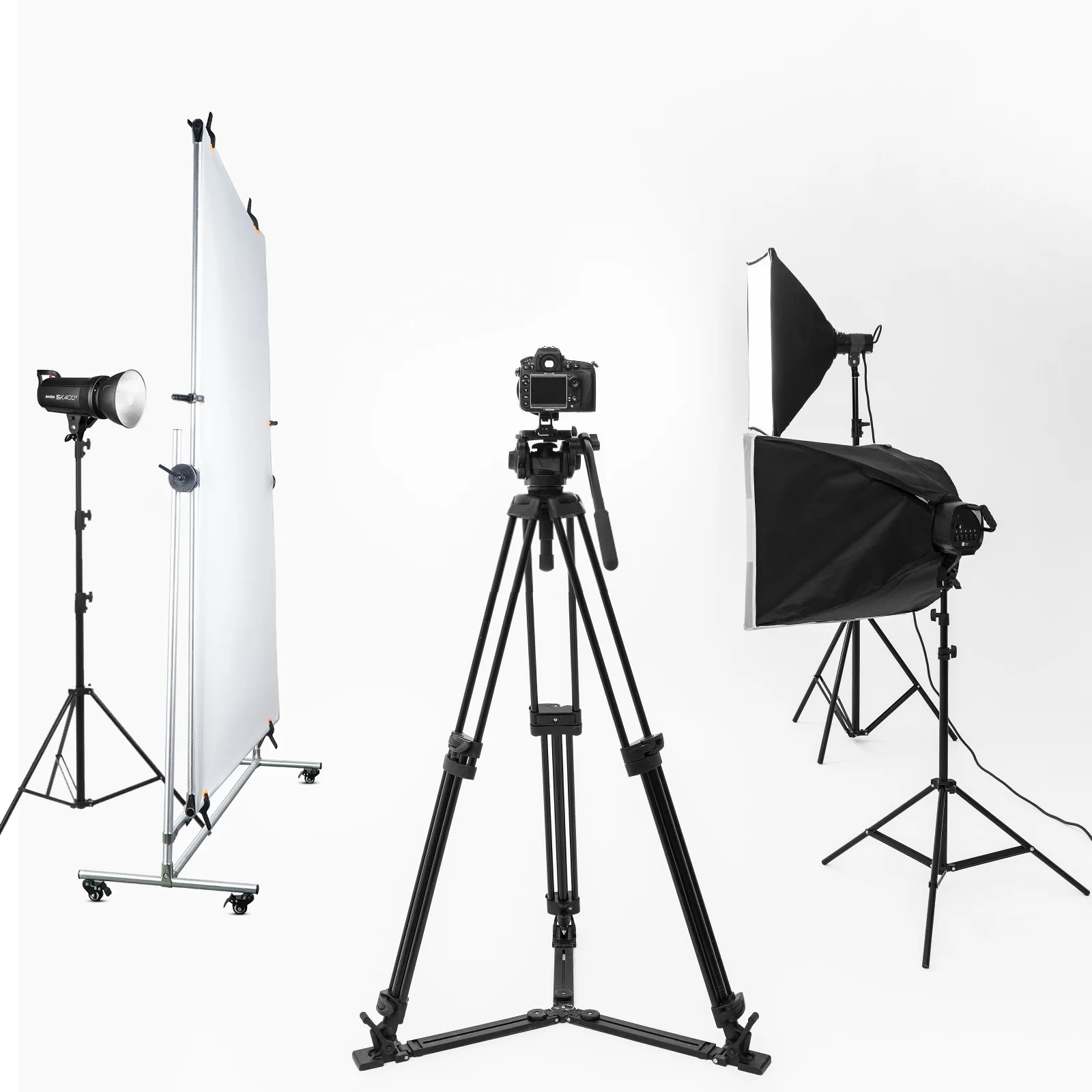 Scrim Jim Cine Kit Backdrop Stand and Pulleys w/ Diffusion Gels Filter Lighting Diffuser Film for  Photography & video Studio