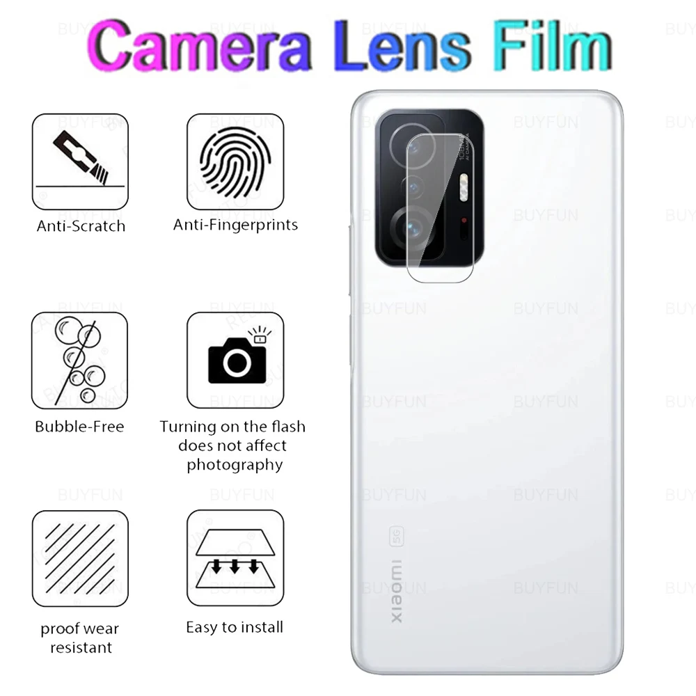 4in1 Tempered Glass For  Xiaomi 11T Pro Camera Lens Protective Film For Xiamoi 11 Lite 5G NE 11i 10T Pro Screen Protective Glass