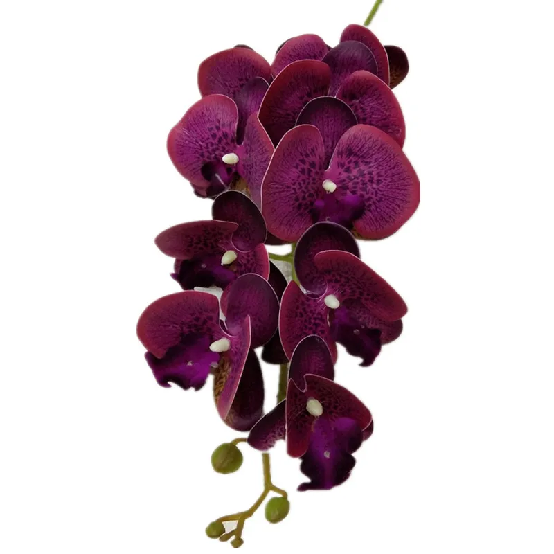 One Latex Butterfly Orchid Flowers 9 Heads Real Touch Good Quality Artificial Phalaenopsis Orchid 40