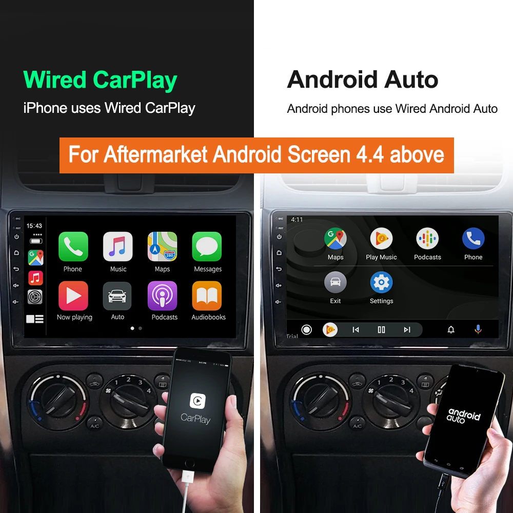 Carlinkit USB CarPlay Dongle Android Auto for Refit Android Screen Multimedia Player Autokit Smart Link Wired Adapter iOS14 Map