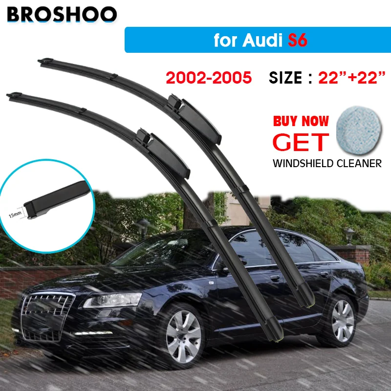 

Car Wiper Blade For Audi S6 22"+22" 2002-2005 Auto Windscreen Windshield Wipers Blades Window Wash Fit Slider Arm